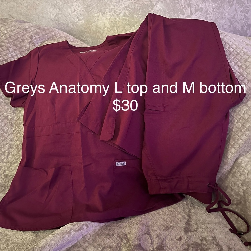 Maroon greys anatomy scrub set